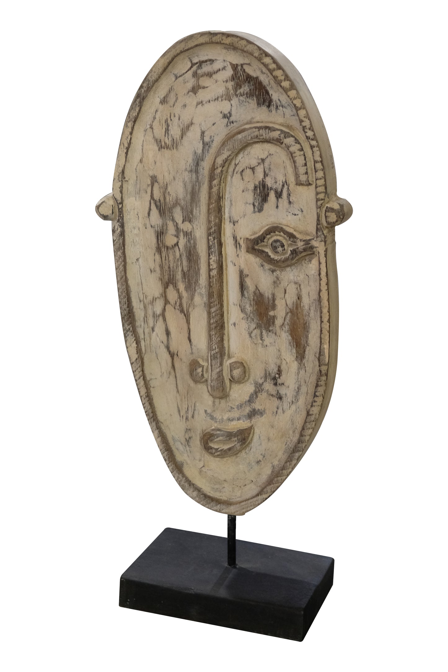 Bhima Boho Decorative Wood Mask On Stand