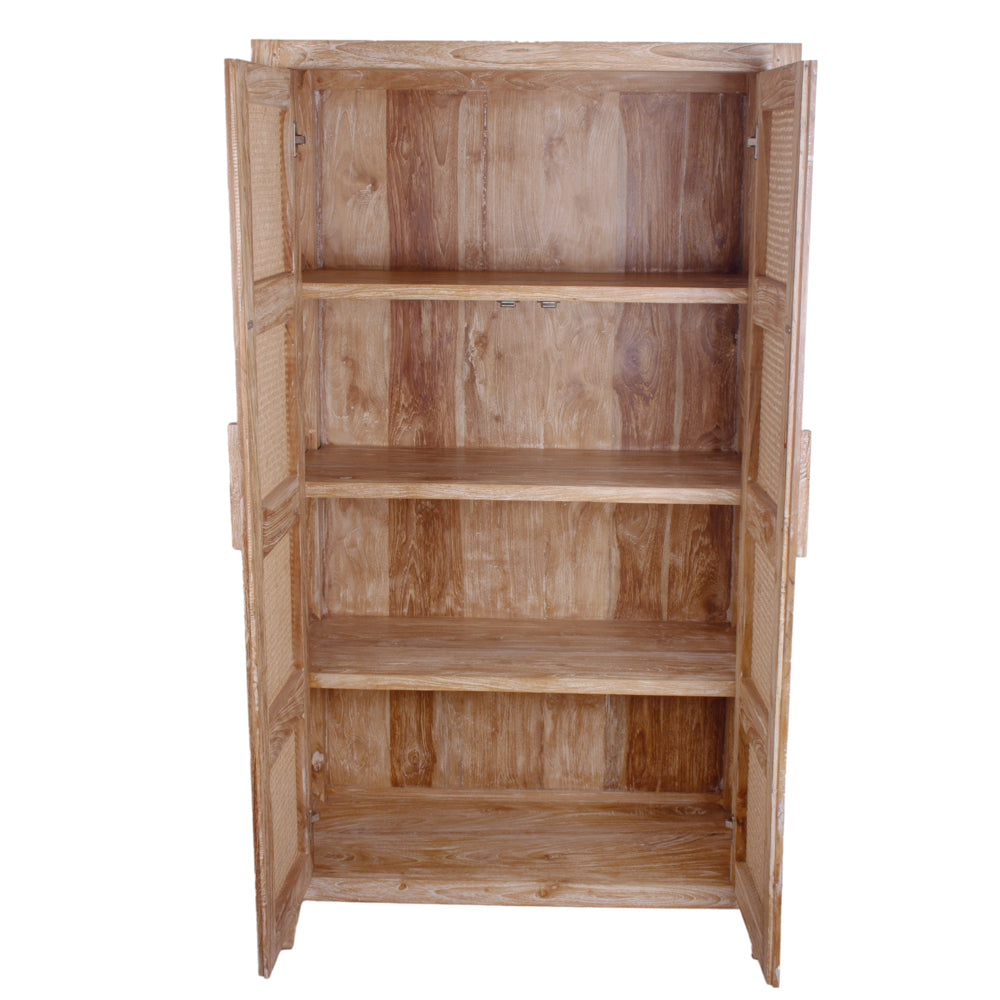 Oslo Cabinet Rattan Tall/White Wash