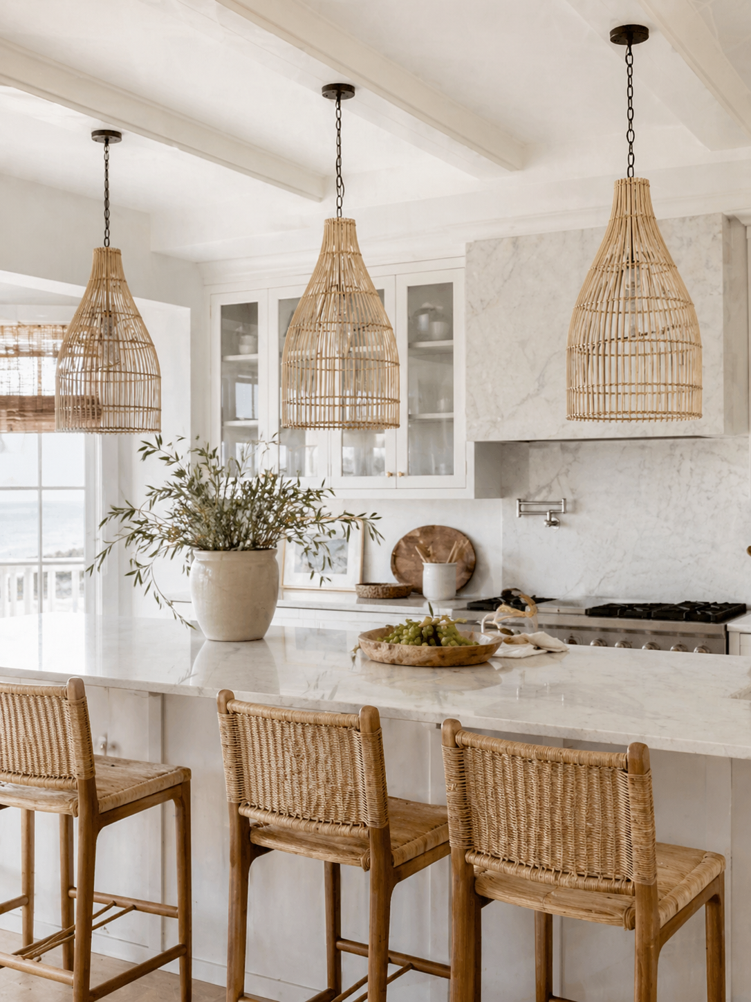Bastian Natural Rattan Pendant Light