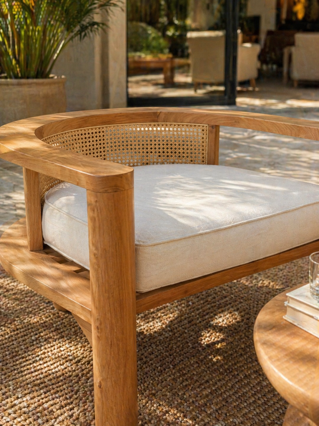 Plumeria Davos Solid Teak Lounge Set – Luxury Outdoor & Indoor Patio Furniture