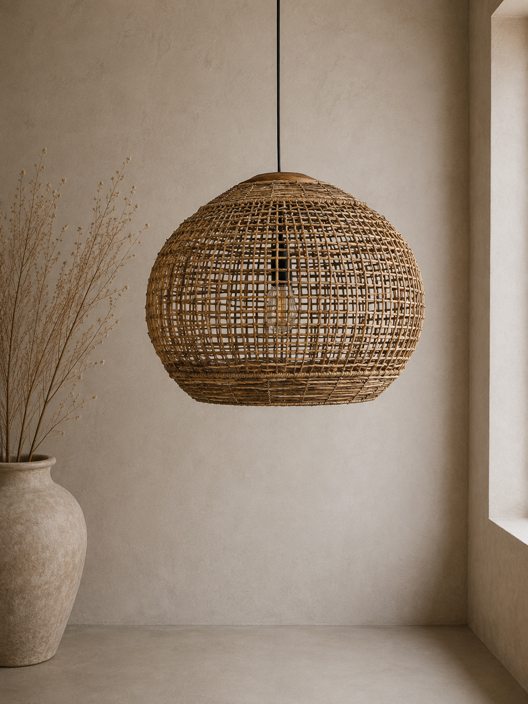 Noble Handwoven Natural Pendant Light