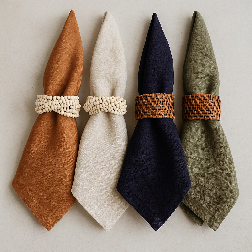 Natural Linen Napkins/Khaki – Set of 2 | 18x18 Inch Cloth Table Napkins | Eco-Friendly Dining Table Decor