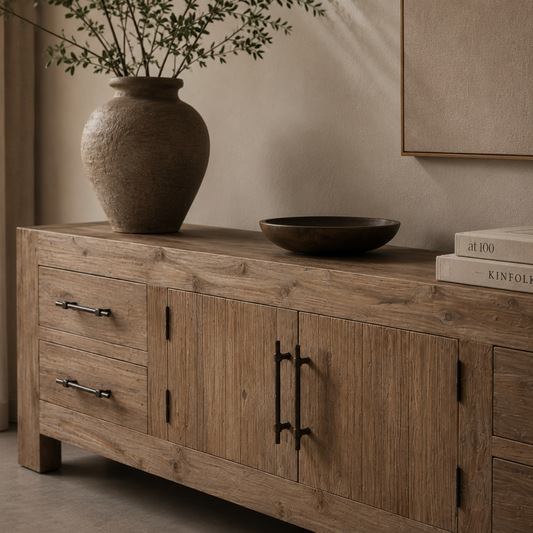 Pascal Recycled Teak TV Dresser – Sustainable Solid Wood Media Console