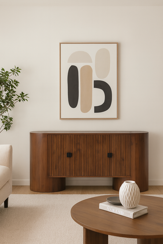 Carver Solid Teak Wood Sideboard 4 doors