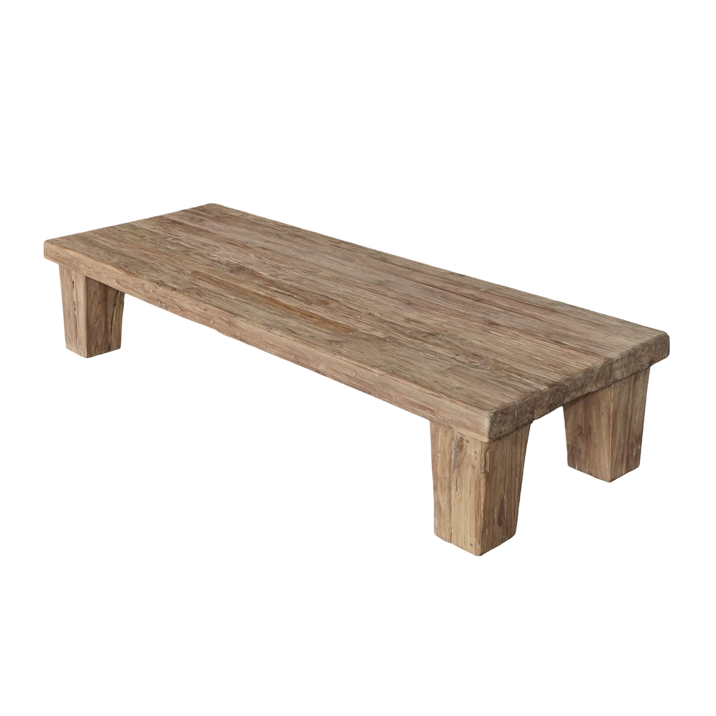 Wooden bench on a white background