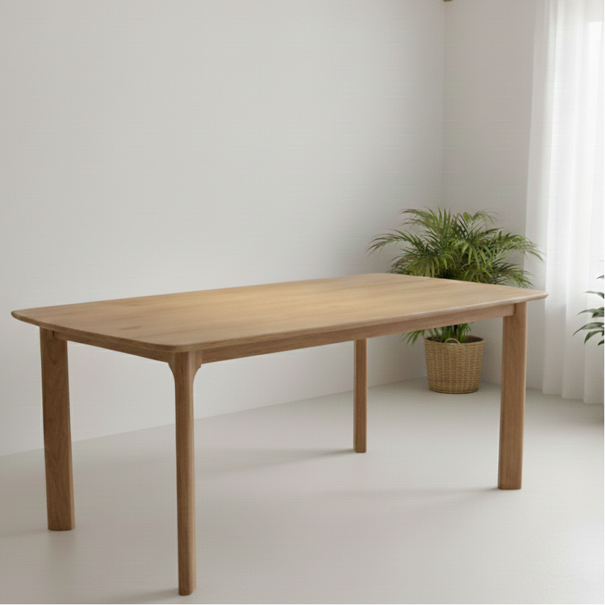 Kiano Solid Teakwood Dining Table – Minimalist Tropical Design