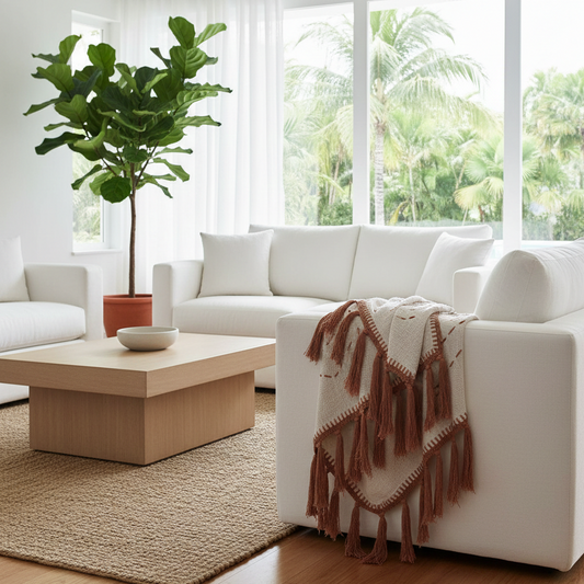 Kora Terracotta Stitch Cotton Throw