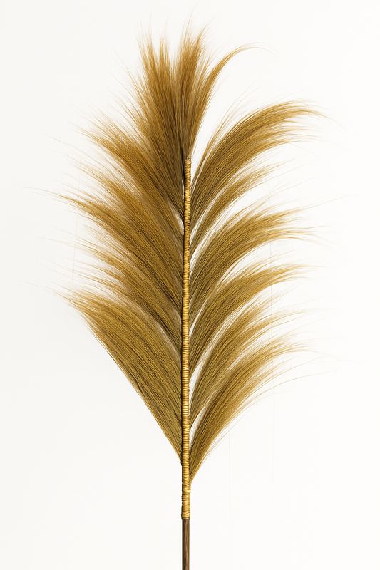 Handmade Pampas Decorative Leaf - Natural Woven Wall or Floor Accent with bamboo stem