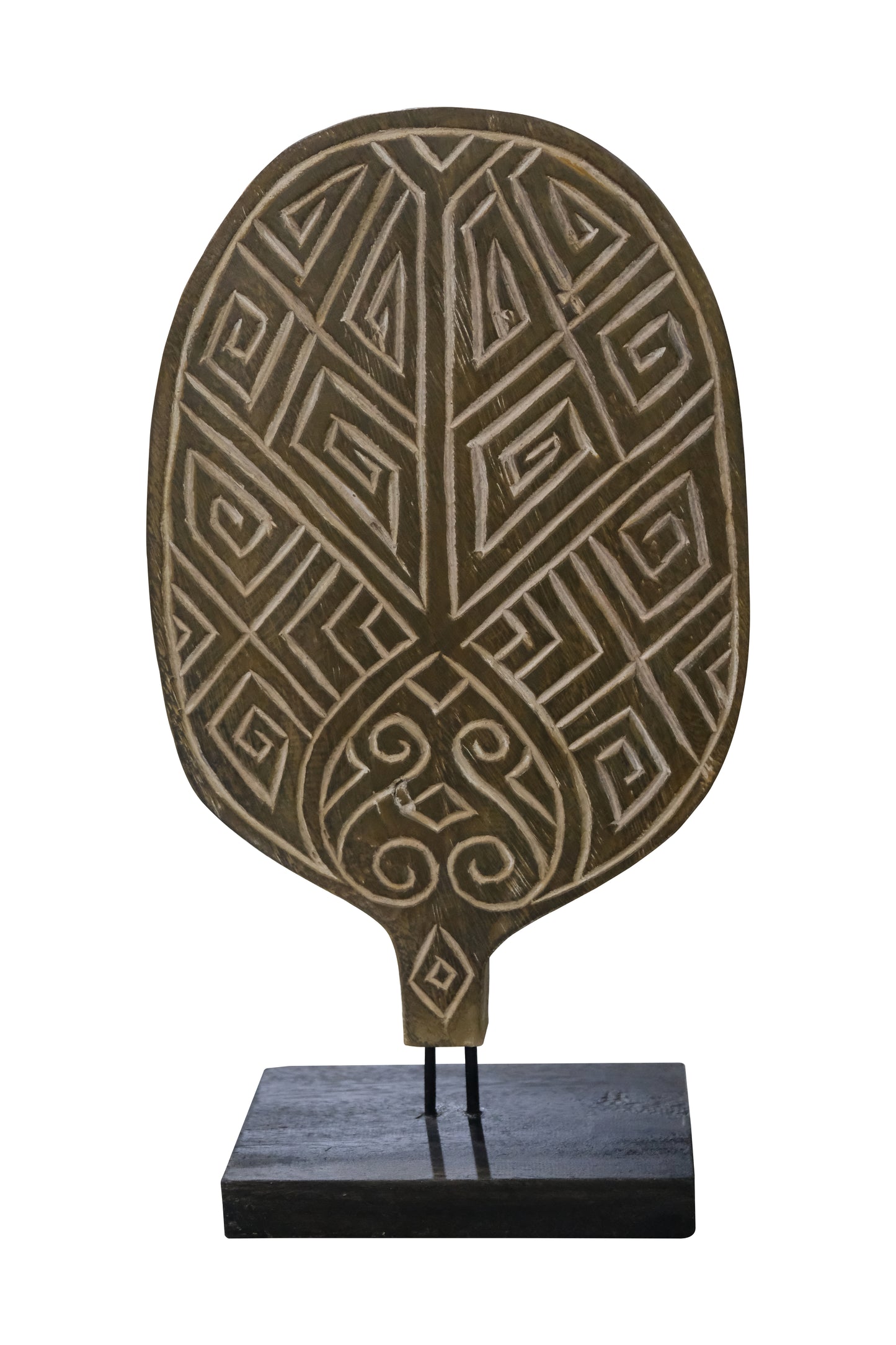 Malani Tribal Deco on Stand – Suarwood Sculpture with Metal Base