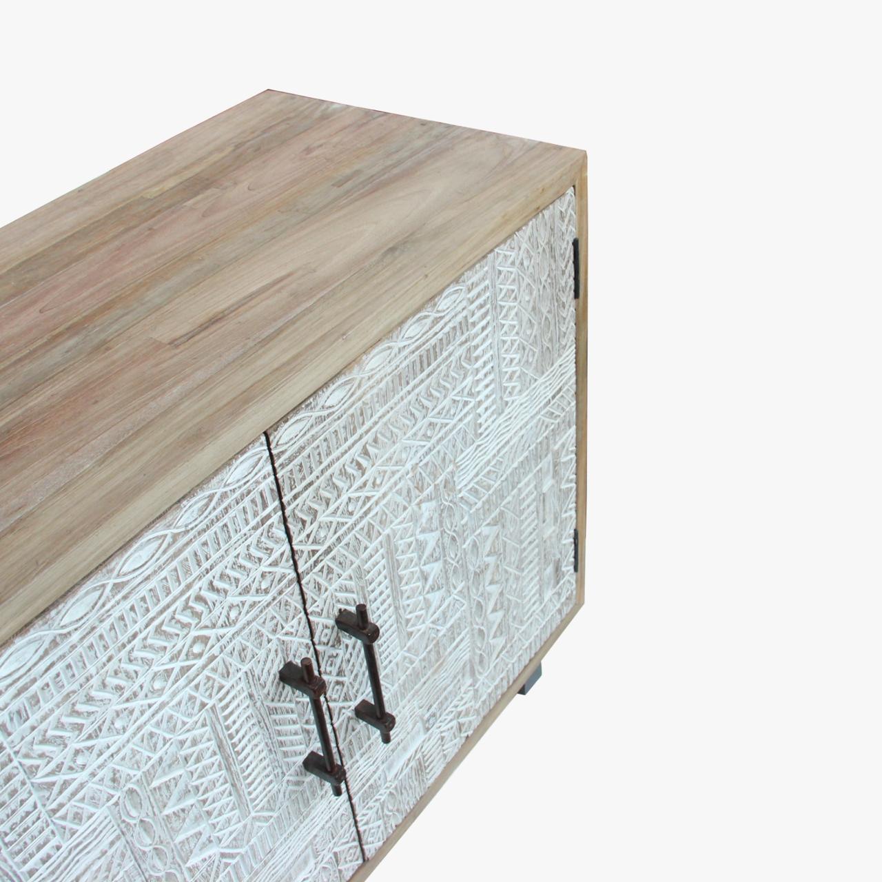 Marjorie Tribal Carved Buffet | Reclaimed Teakwood Sideboard