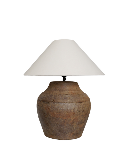 Miranda Earth-Tone Statement Lamp – Minimalist Tropical Series