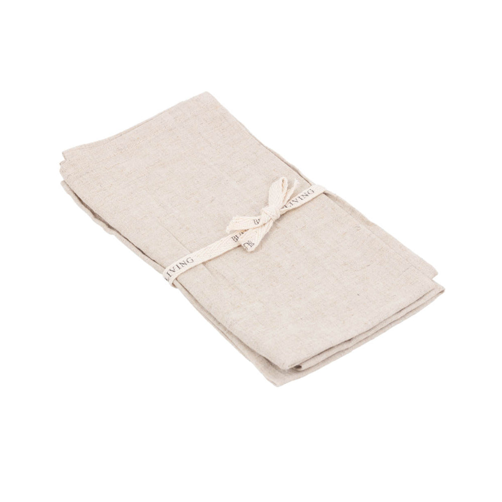 Natural Linen Napkins/Beige – Set of 2 | 18x18 Inch Cloth Table Napkins | Eco-Friendly Dining Table Decor