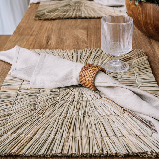 Natural Linen Napkins/Beige – Set of 2 | 18x18 Inch Cloth Table Napkins | Eco-Friendly Dining Table Decor
