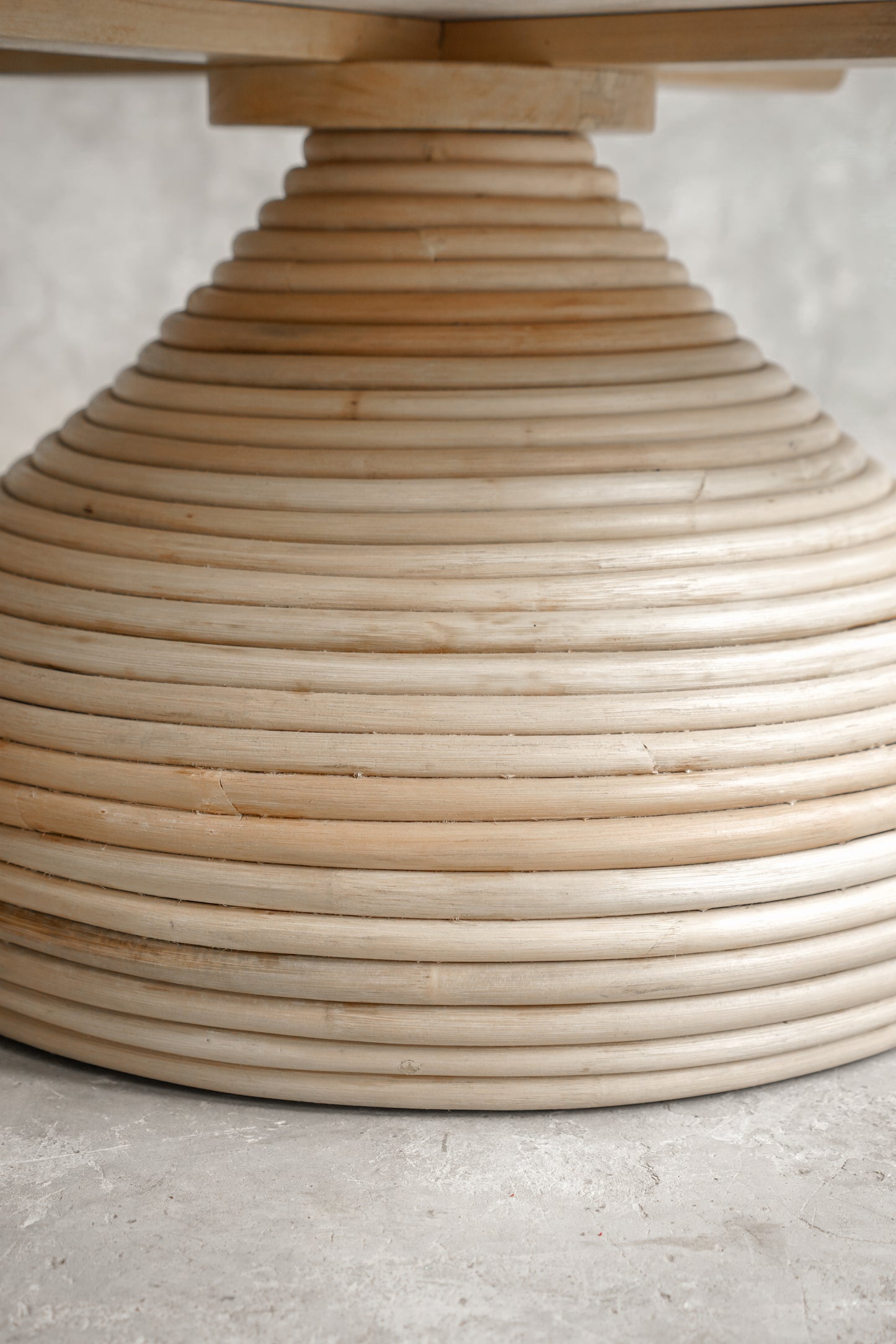 Santiago Sculptural Rattan Coffee Table – Marble or Wood Top