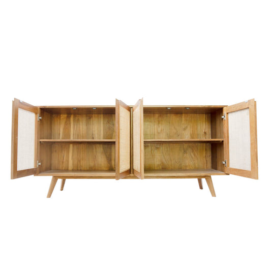 Sideboard Juni Rattan & Teak 4 Door