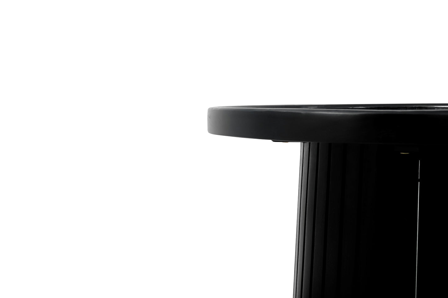 Fox Solid Wood Black Round Coffee Table