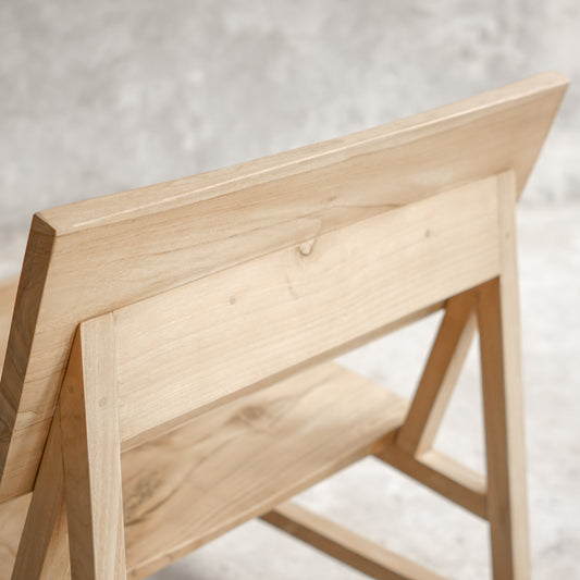 Suki Japandi Occasional Chair | Solid Teakwood Minimalist Accent Chai