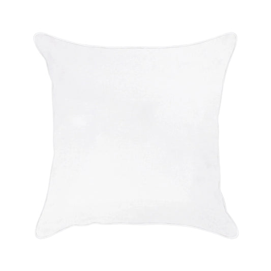 Aria White Linen Square Pillow Cover with Piping Edge
