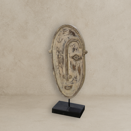 Bhima Boho Decorative Wood Mask On Stand