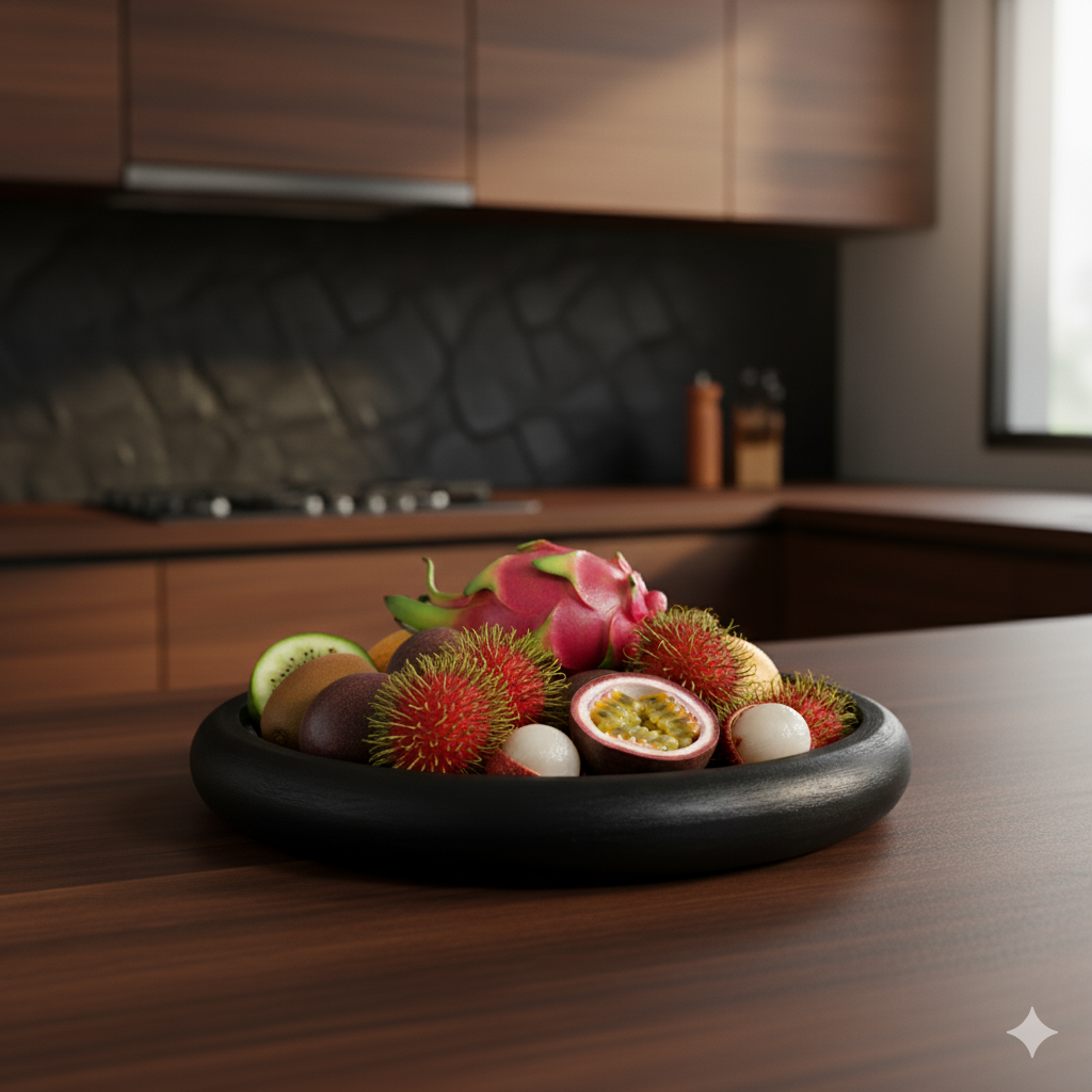 Solid Wood Large Plate Kyomi/Black