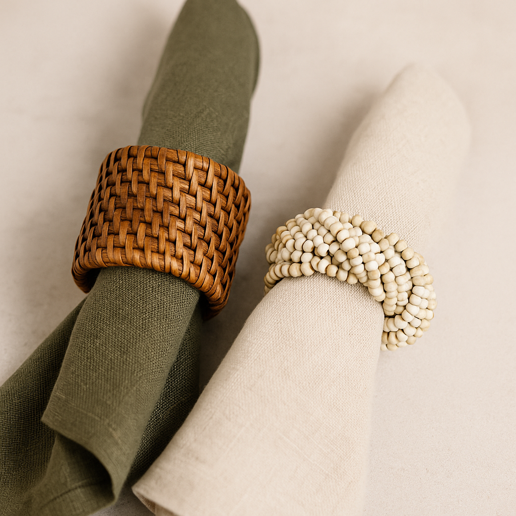 Natural Linen Napkins/Khaki – Set of 2 | 18x18 Inch Cloth Table Napkins | Eco-Friendly Dining Table Decor