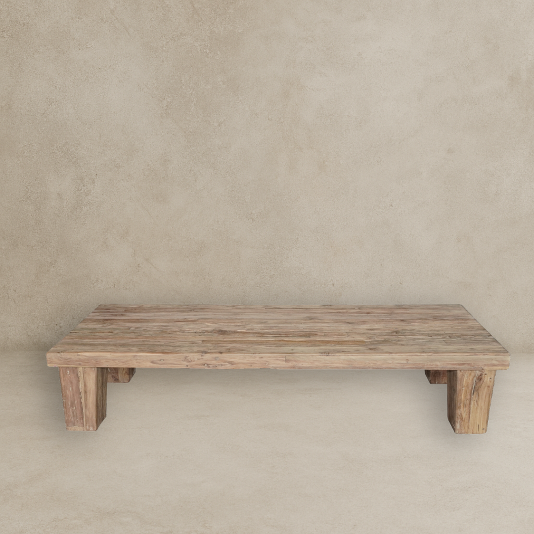 Paloma Solid Teak Coffee Table | Handcrafted Modern Wood Table