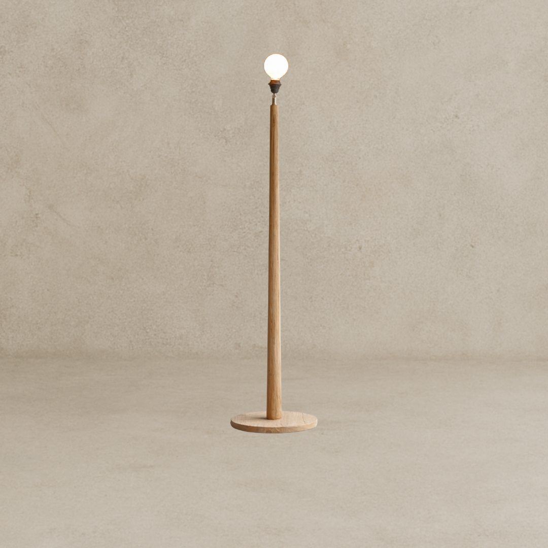 Sinclair Minimalist Standing Lamp Base | Handcrafted Wood Floor Lamp