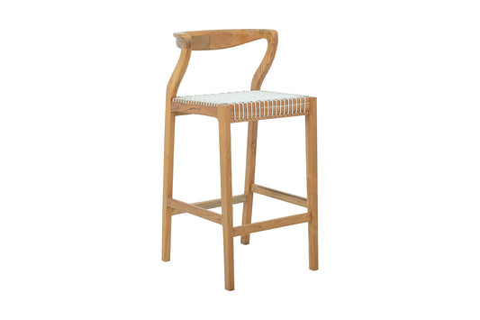 Alexa Bar Chair Solid Teak Wood and Woven Seat