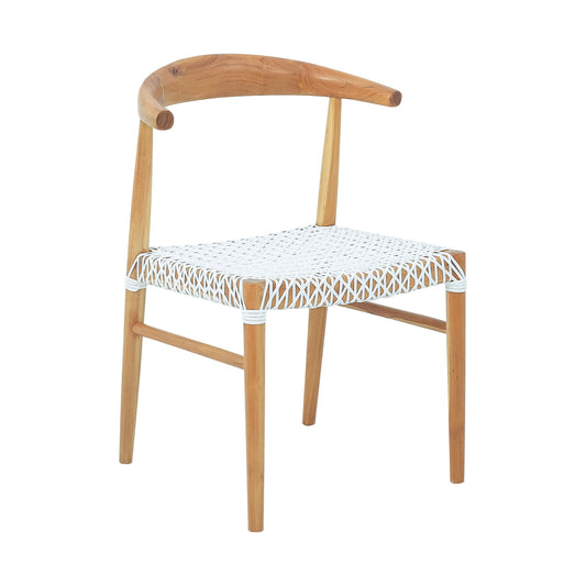 Sieasta Dining Chair Solid Teak Wood Curved Back and Synthetic Weave.