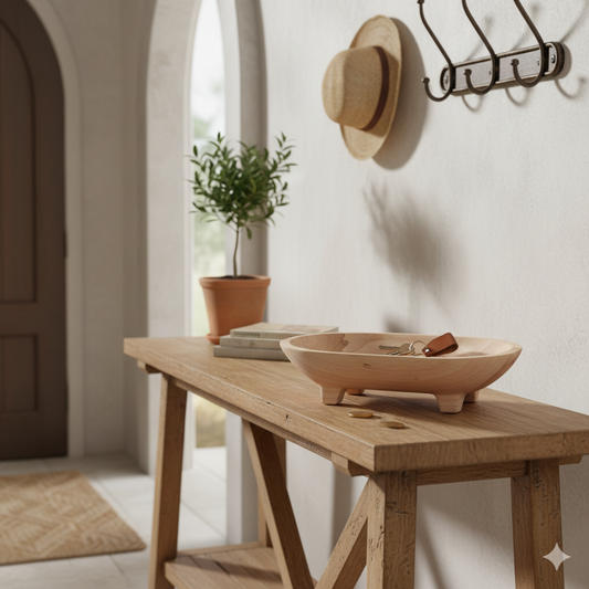 Solid Wood Bowl Saffron Irregular Shape