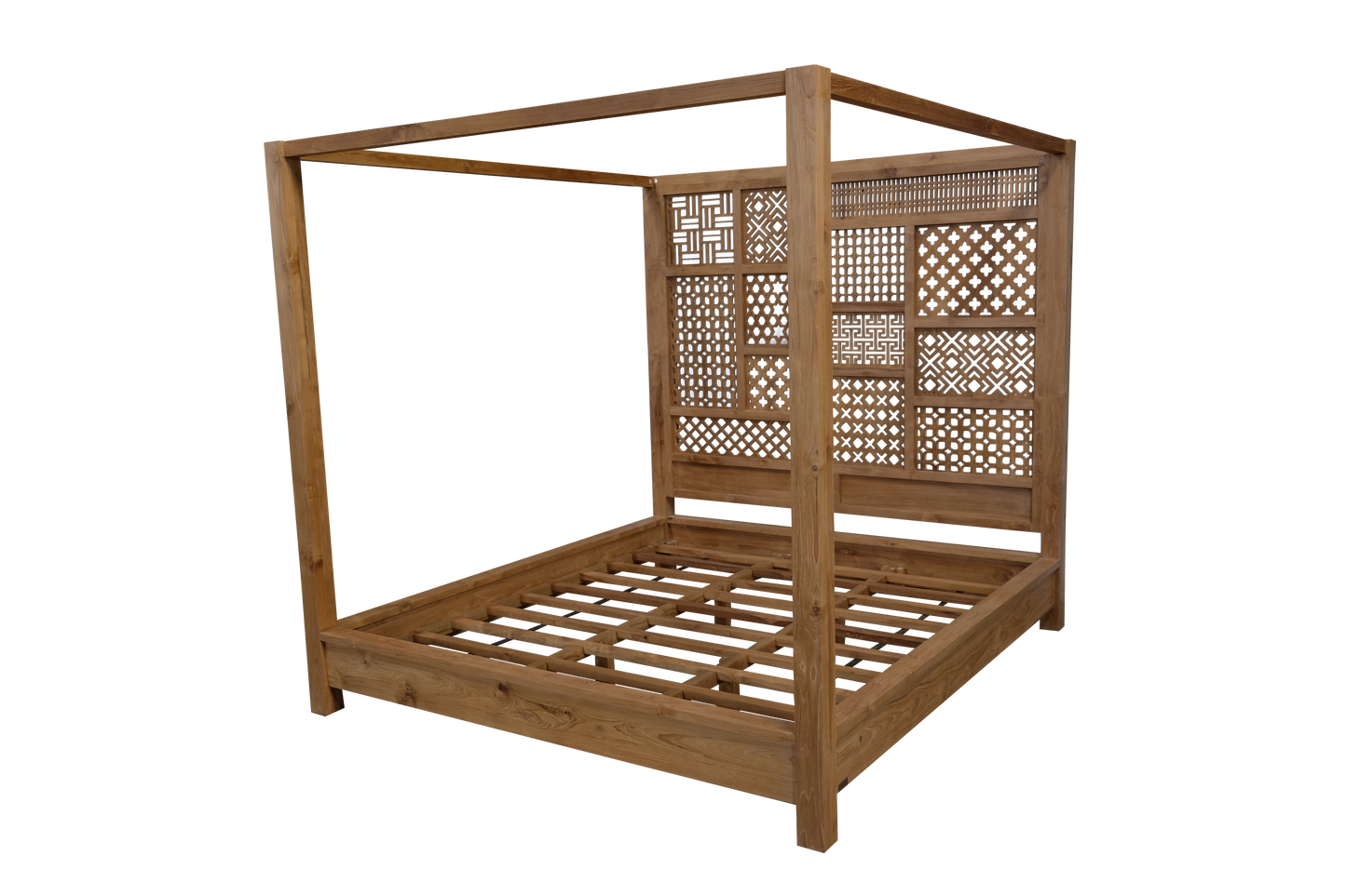 ARUNA Canopy Bed – Modern Geometry Meets Timeless Craftsmanship