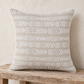 Zulu White Geometric Print Linen Pillow Cover