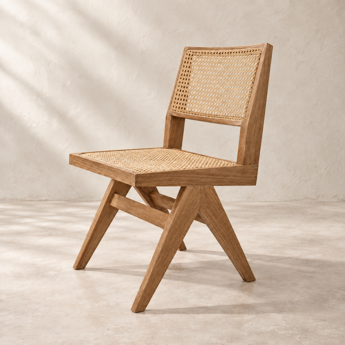 Kenya Solid Teak & Handwoven Rattan Dining Chair