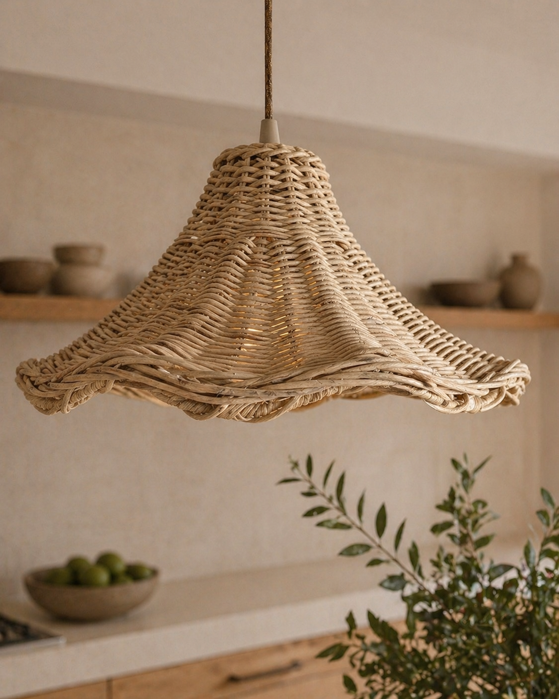 Ophelia Natural Rattan Pendant Light