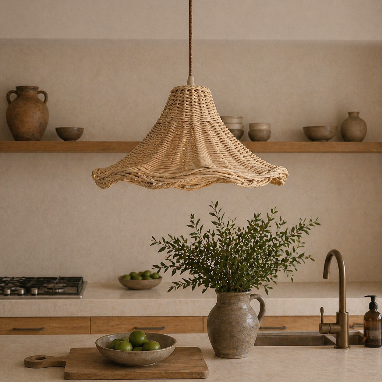 Ophelia Natural Rattan Pendant Light
