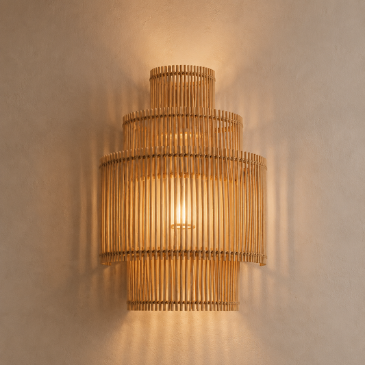 Dalila Handwoven Rattan Wall Sconce | Natural Wall Light Shade