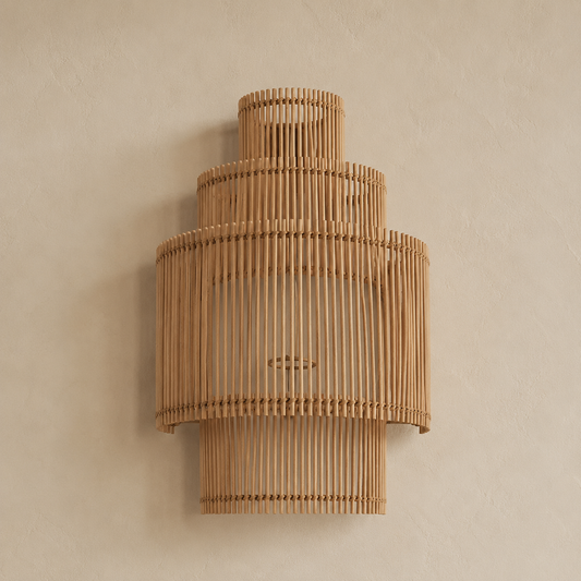Dalila Handwoven Rattan Wall Sconce | Natural Wall Light Shade