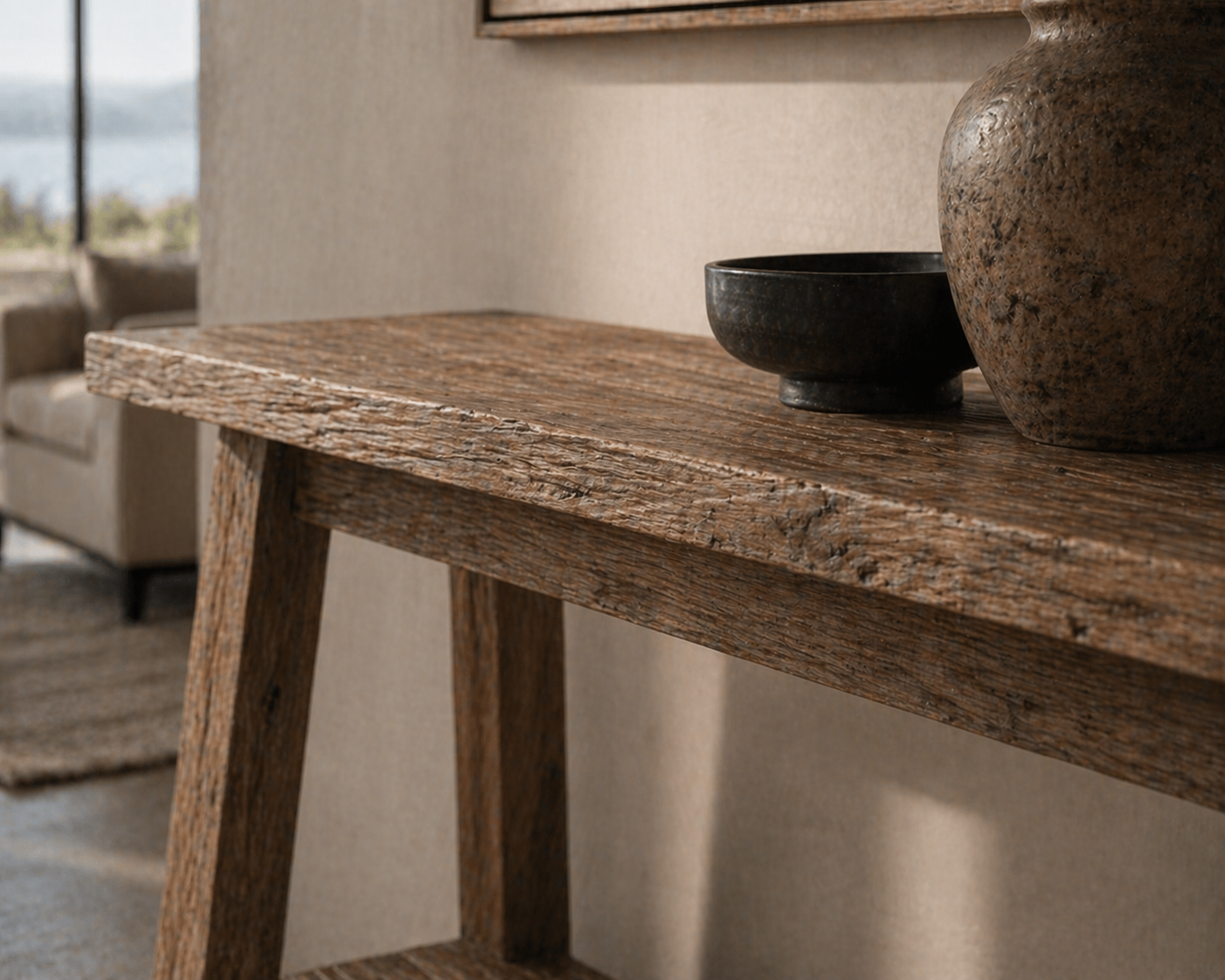 Priya Reclaimed Teak Console Table | Sustainable Handcrafted Entryway Table
