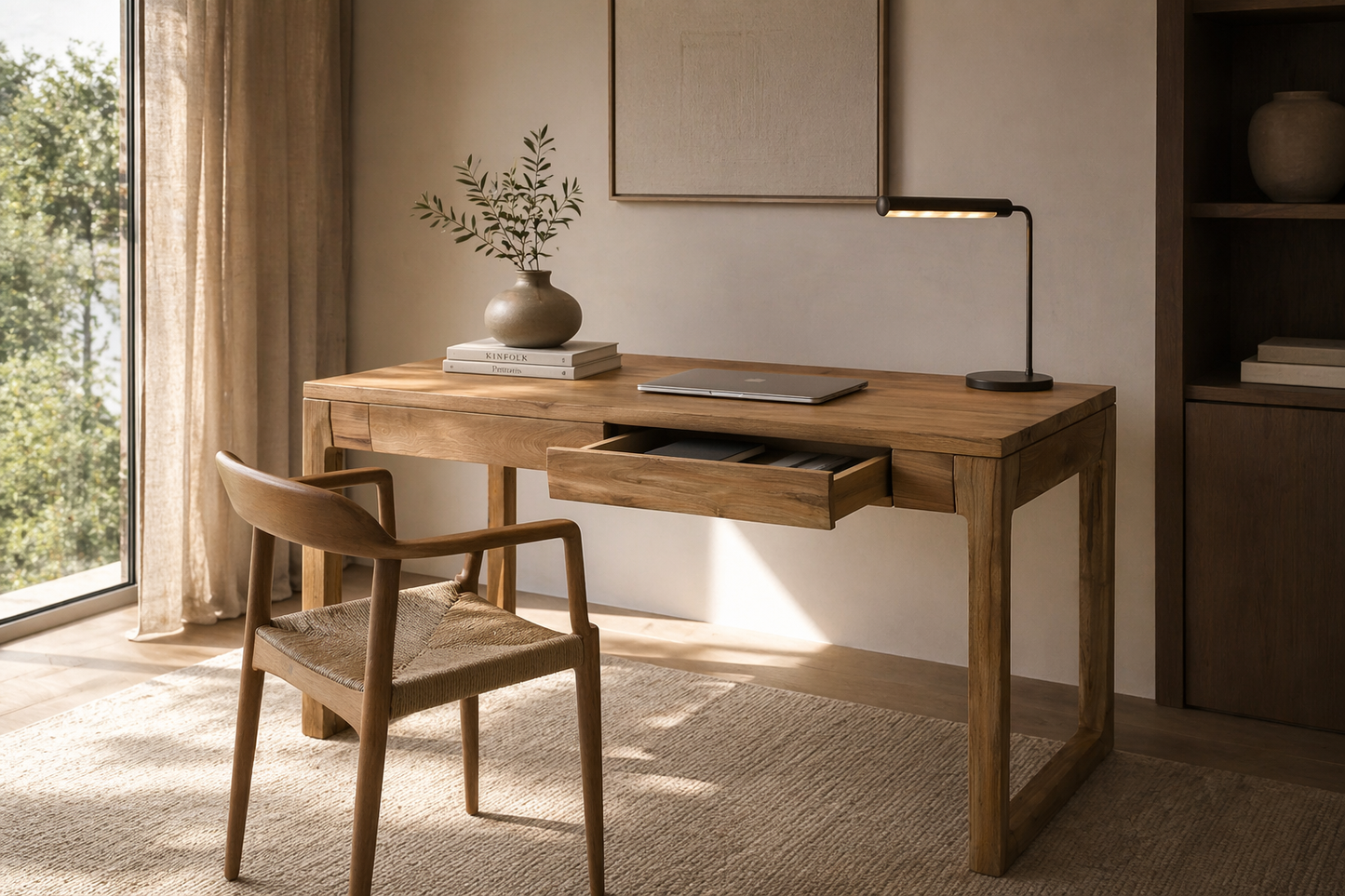 Malea Solid Teak Wood Executive Work Desk
