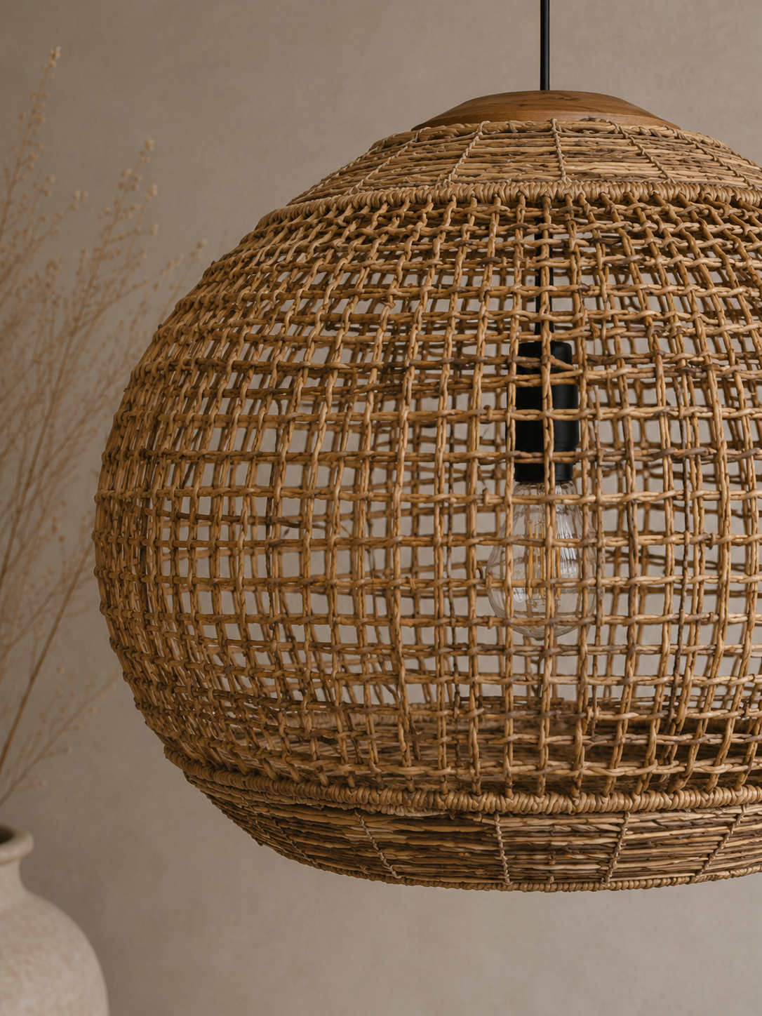 Noble Handwoven Natural Pendant Light