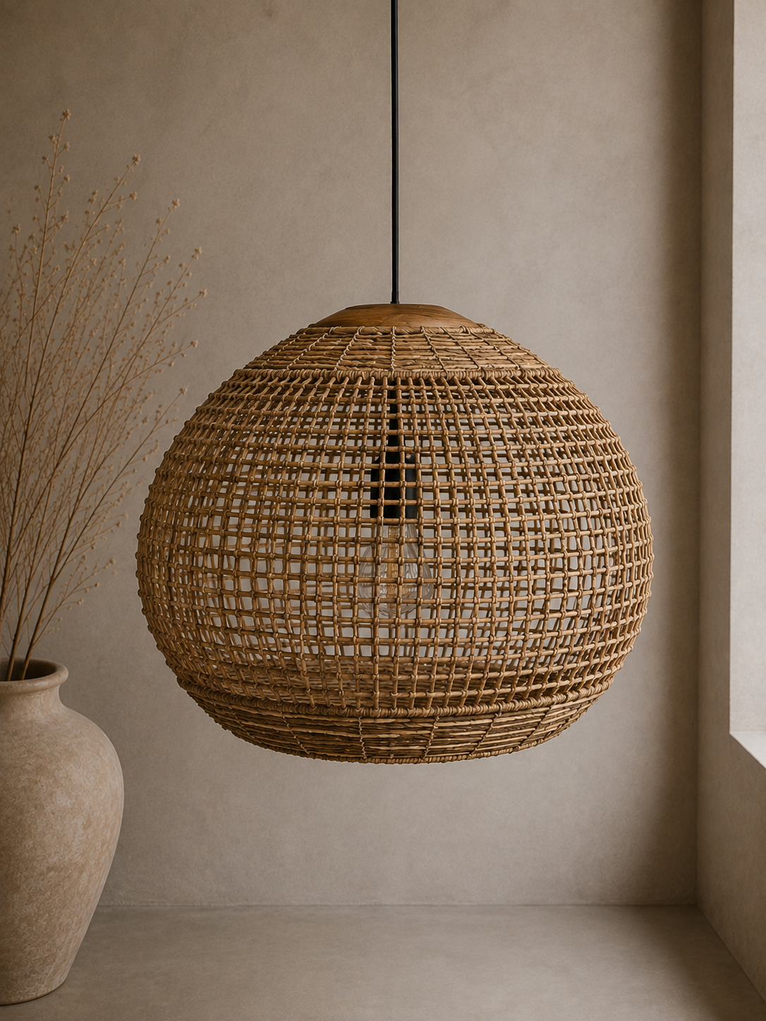 Noble Handwoven Natural Pendant Light