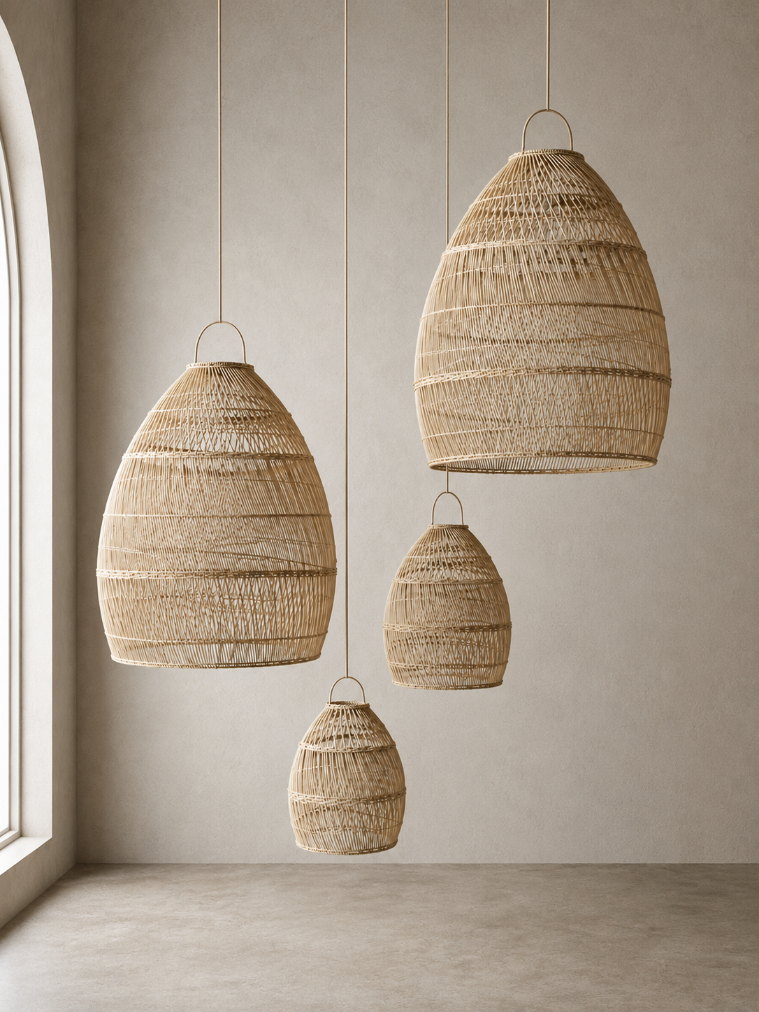 Celina Handwoven Rattan Pendant Light Shade | Oversized Natural Ceiling Pendant (4 Sizes)