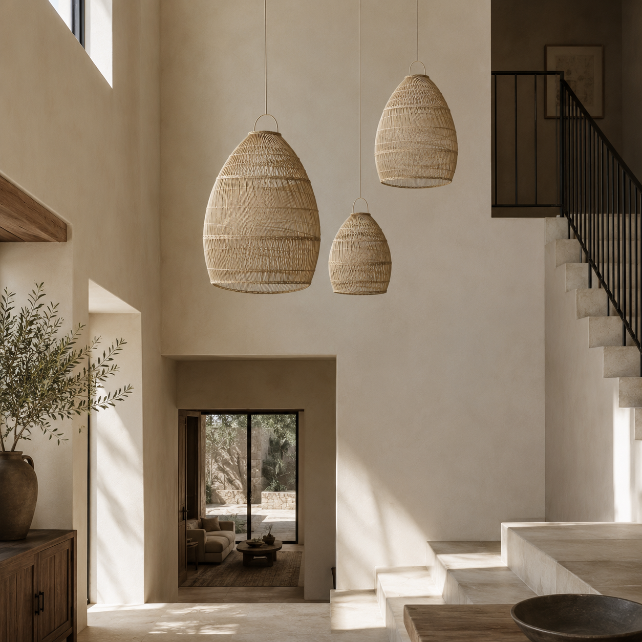 Celina Handwoven Rattan Pendant Light Shade | Oversized Natural Ceiling Pendant (4 Sizes)