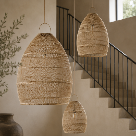 Celina Handwoven Rattan Pendant Light Shade | Oversized Natural Ceiling Pendant (4 Sizes)