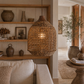 Serene Pendant Lamp with Natural Teak Wood Accents