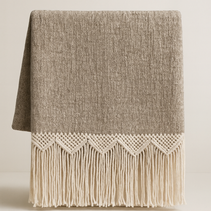 Mountain Macrame Cotton Throw