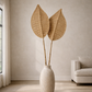 Handmade Oval Seagrass Leaf – Natural Woven Wall or Floor Accent with Bamboo Stem