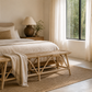 Lionel Natural Rattan Bench – Modern Textured Entryway & Bedroom Seating