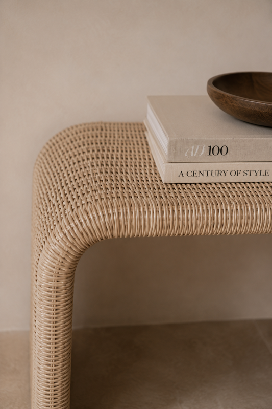 Paola Rattan & Hardwood Bench – Reinforced Accent Seating