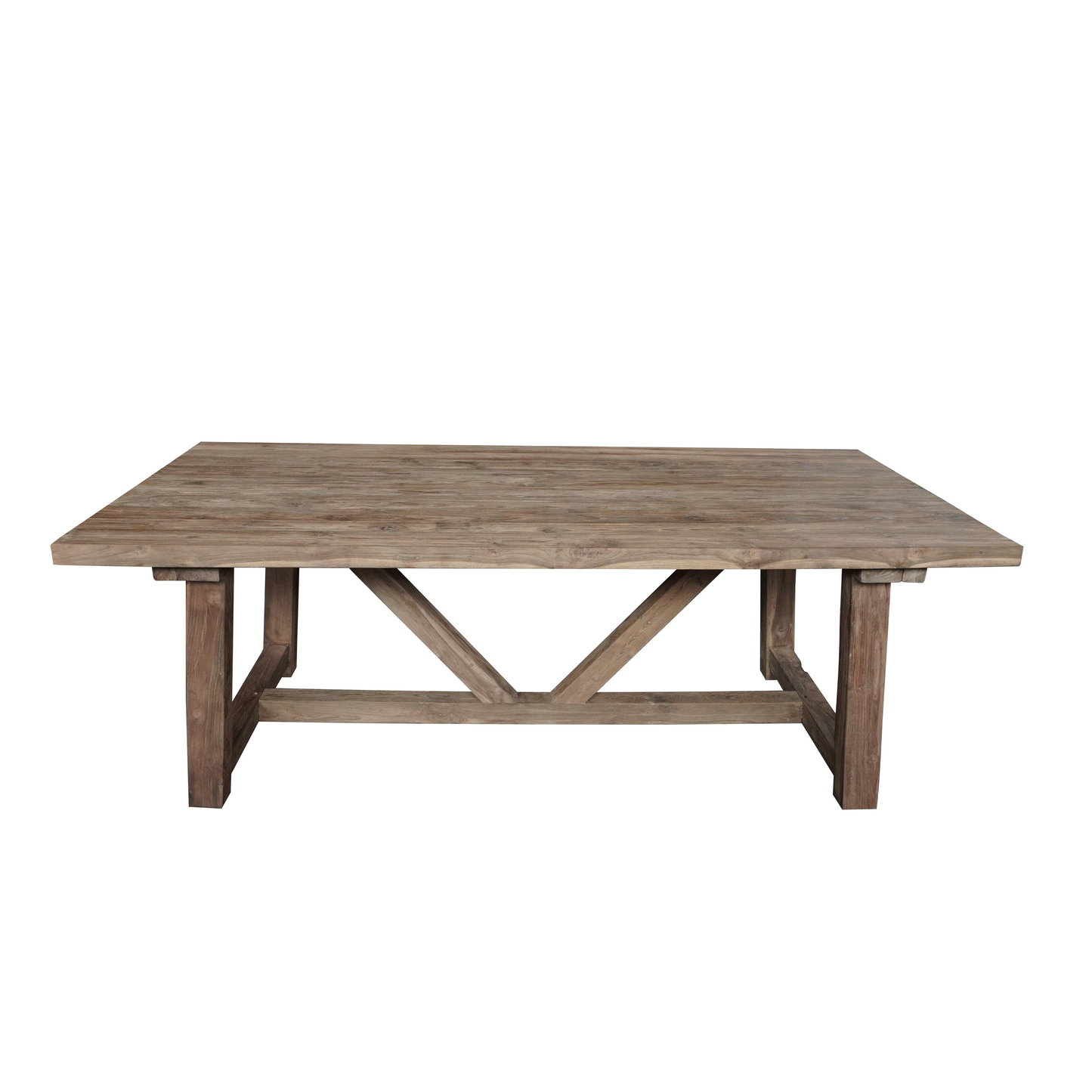Portia Minimalist Dining Table in Reclaimed Teak – Natural Resort Style